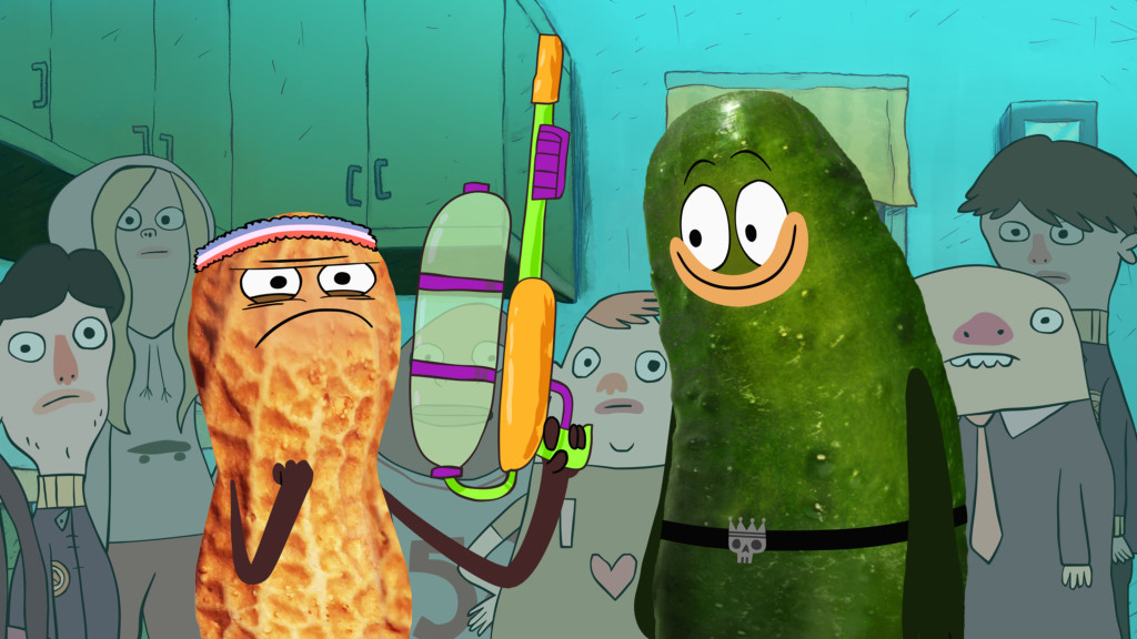 PICKLE AND PEANUT - "Greg" - Pickle lends his new pimple friend Greg to frenemy Lazer in hopes of landing an invitation to his cool party. When they realize Lazer has no intention of returning Greg, Pickle and Peanut must save him. The series premiere of "Pickle and Peanut" will air Monday, September 7 (9:00 p.m., ET/PT) on Disney XD.(Disney XD) PEANUT, PICKLE