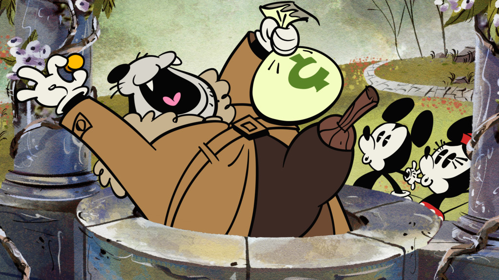MICKEY MOUSE - "Wish Upon A Coin" - Mickey and MinnieÕs wish to live happily ever after is put in danger after Pete steals all the coins from the wishing well. Mickey Mouse "Wish Upon A Coin" premieres Friday, August 21 (9:25 p.m., ET/PT) on Disney Channel. (Disney Channel) PETE THE CAT, MICKEY MOUSE, MINNIE MOUSE