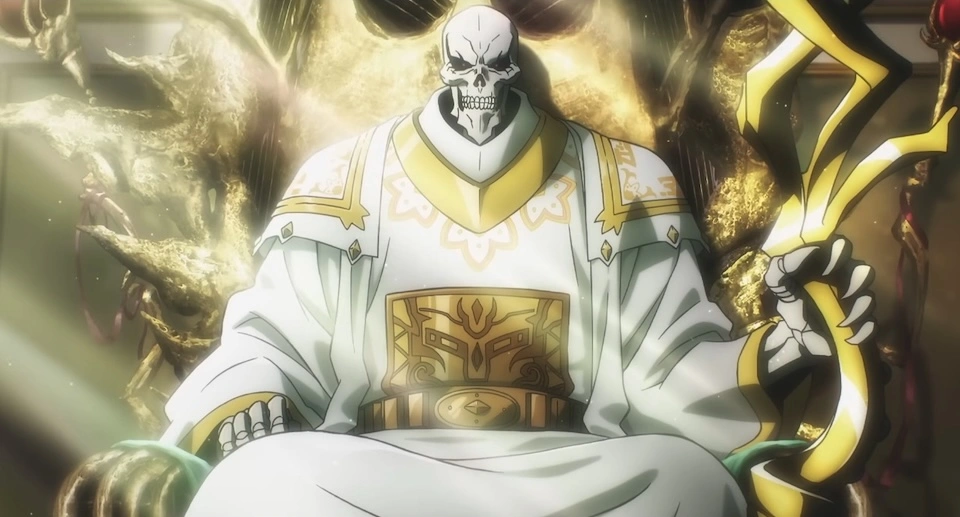 overlord the sacred kingdom Ains on throne