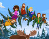 The Tobin family on a tree in The Great North. Courtesy of Fox.